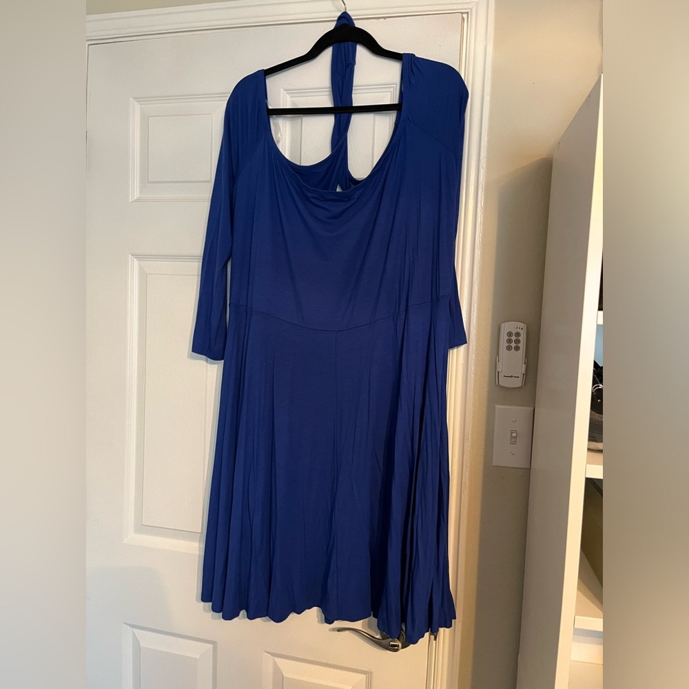 Plus size royal blue skater dress